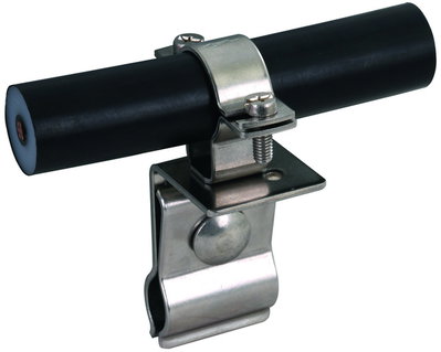 Roof cond. holder StSt f. metal roofs w. round stand. seam f. HVI cond.D 27-30mm