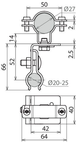 Roof cond. holder StSt f. metal roofs w. round stand. seam f. HVI cond.D 27-30mm – Görsel 2 / 2