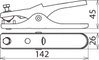 Earthing tongs L 140mm St/galZn for Rd -16mm Fl -13 mm