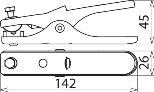 Earthing tongs L 140mm StSt for Rd -16mm Fl -13 mm – Görsel 2 / 2