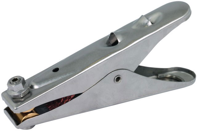 Earthing tongs L 205mm StSt for Rd -55/Fl -45mm BASF