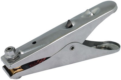 Earthing tongs L 205mm StSt for Rd -55/Fl -45mm BASF