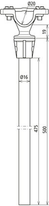 Spacer PA/GRP L 500mm grey with conductor holder D 20mm f. HVI conductor