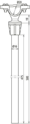 Spacer PA/GRP L 500mm grey with conductor holder D 20mm f. HVI conductor – Görsel 2 / 2