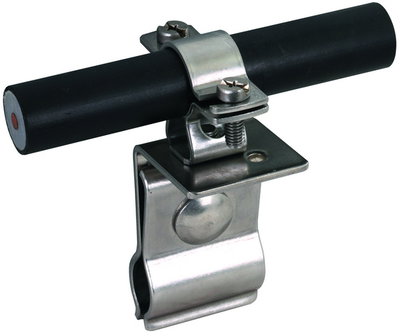 Roof cond. holder StSt f. metal roofs w. round stand. seam f. HVI cond.D 20-23mm