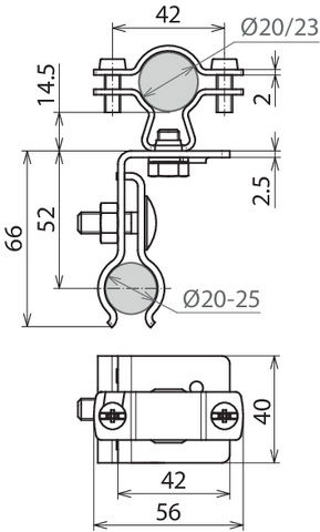 Roof cond. holder StSt f. metal roofs w. round stand. seam f. HVI cond.D 20-23mm – Görsel 2 / 2
