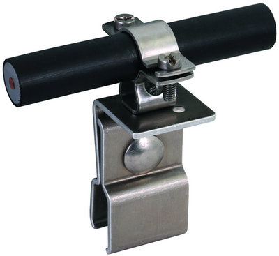 Roof cond. holder StSt f. metal roofs w. clamping seam f. HVI cond. D 20-23mm