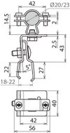 Roof cond. holder StSt f. metal roofs w. clamping seam f. HVI cond. D 20-23mm