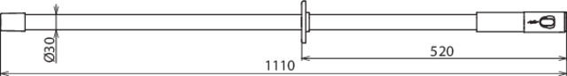 Insulating stick f. PHE4 w. plug-in coupling D 30mm L 1110mm – Görsel 2 / 2