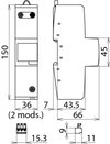 Combined arrester Type 1 + Type 2 DEHNvenCI 1-pole 255V a.c. with backup fuse
