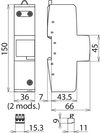 Coord. lightn. current arrester Type 1 DEHNbloc DBM 1 760 FM, vp, IEC