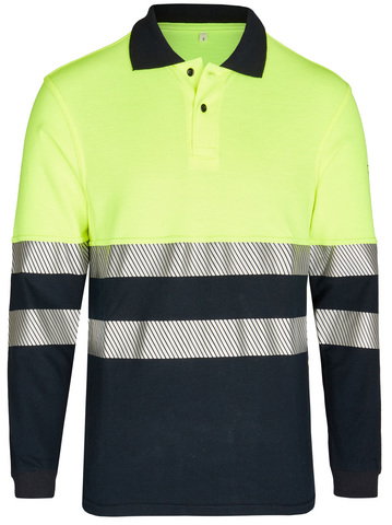 Arc-fault-tested polo shirt Bicolour - yellow/blue, APC 1, size: XS