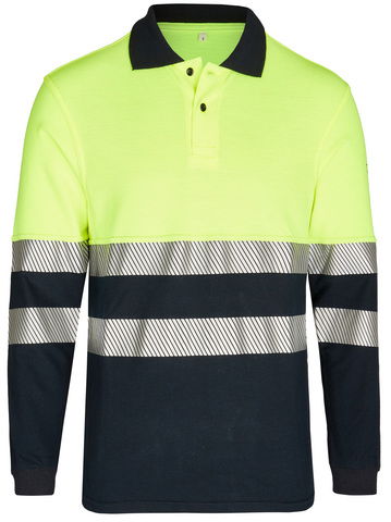 Arc-fault-tested polo shirt Bicolour yellow/blue, APC 1, size: 2XL
