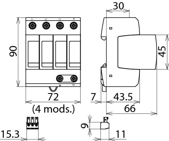 Type 2 surge arrester DEHNguard M 4-pole for TT and TN-S systems – Görsel 2 / 2