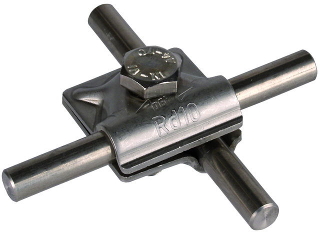 MV clamp StSt (V4A) f. Rd 10mm w. hexagon screw