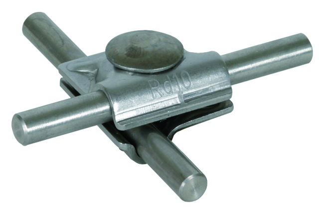 MV clamp StSt f. Rd 10mm with truss head screw