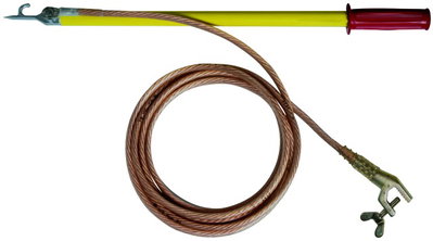 Disch. device, contact/coupling electr. single-pole, L=465mm w. earthing clamp