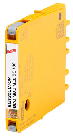 Combined arrester protection module for 2 single lines BLITZDUCTORconnect with status indication
