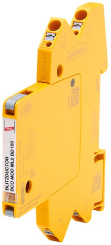 Modular combined arrester for 1 pair BLITZDUCTORconnect with status indication