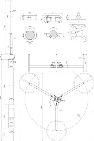 Air-term. mast for HVI light plus -SET- D 40 mm L 3700 mm R 560 mm – Görsel 2 / 2