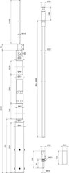 Supporting tube w. HVI light pl. a. air- term. tip f. rafter/metal roof bracket SET