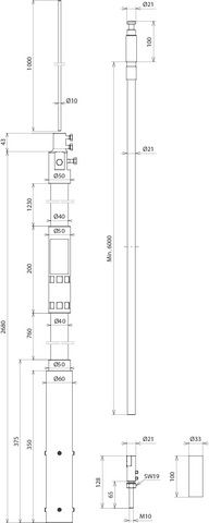 Supporting tube w. HVI light pl. a. air- term. tip f. rafter/metal roof bracket SET – Görsel 2 / 2