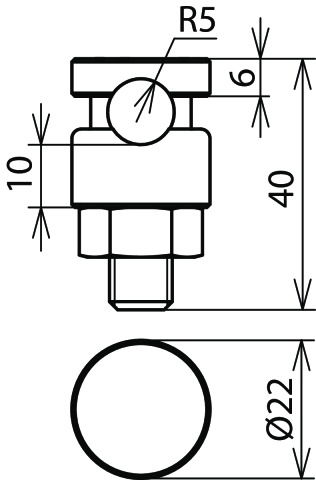 KS (clamping screw) connector StSt(V4A) f. Rd 6-10mm one-piece – Görsel 2 / 2