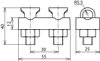 KS connector Zamak-steel/tZn f. Rd 7-10mm, two-part distance 30mm