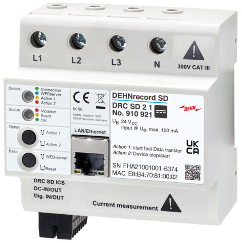 DEHNrecord SD multifunctional measuring and analysis device voltage supply 24 VDC