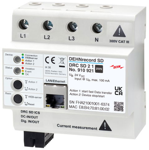 DEHNrecord SD multifunctional measuring and analysis device voltage supply 24 VDC