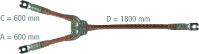 Single-pole earthing and short-circuit. cable 95mm² with crimped cable lugs