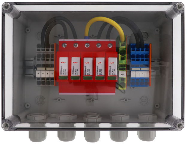GJB in IP65 enclosure for PV systems 2MPPT and 2 strings at 1100V d.c.