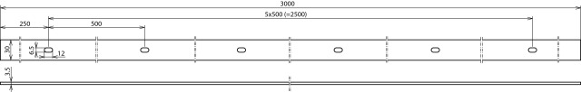 Connection lug Fl 30x3.5 mm StSt L 3000 mm with 5 bores 6.5x12 mm – Görsel 2 / 2