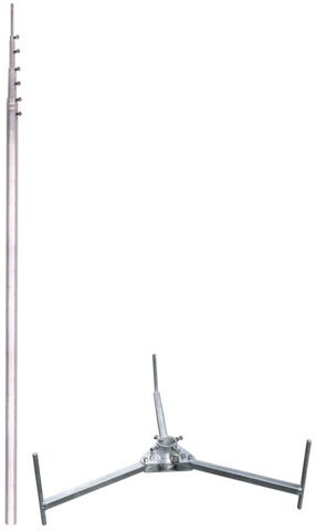 -SET- telescopic air-term. rod L5.2m Al with tripod R560mm HDG steel (St/tZn)