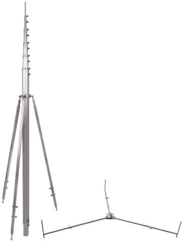 -SET-tele. air-term. rod w. brace L8.0m Al & tripod R1435mm HDG steel (St/tZn)