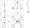 -SET- telesc. air-term. rod L6.5m Al with 4-legged stand D50mm R680mm StSt