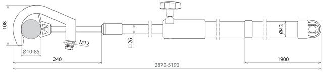 Telescopic earthing stick L 2875-5200mm w. fixed phase screw clamp – Görsel 2 / 2