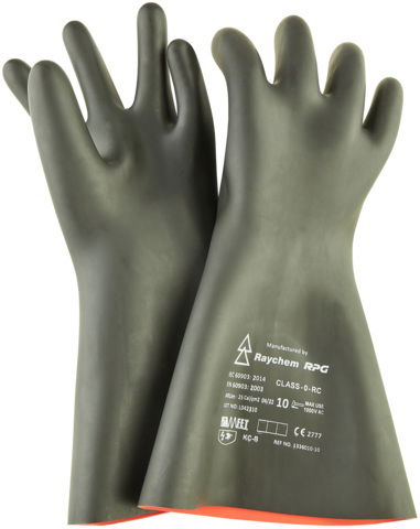 Insulating gloves cl.0 cat. RC f. live working -1000V, size 9