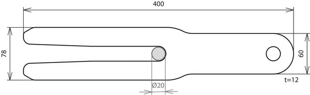 Earth rod fork for screwable earth rod Galvanised steel 400x78x12mm – Görsel 2 / 2