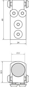 Connection clamp St/galZn 4xM6 for earth rod D20mm