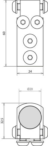 Connection clamp St/galZn 4xM6 for earth rod D20mm – Görsel 2 / 2