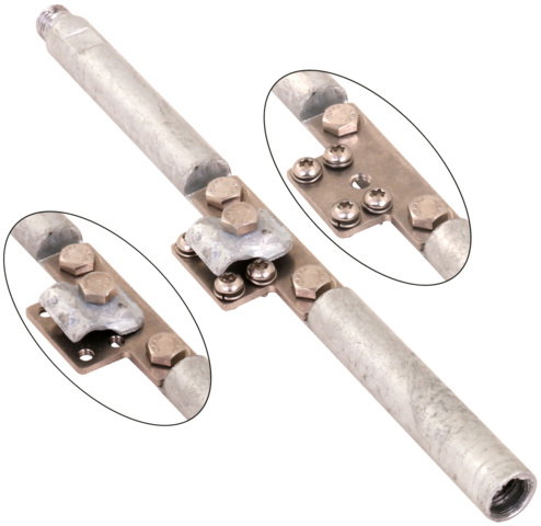 Connector for earth rod screwable HDG St(St/tZn) D20mm L320mm thread M16
