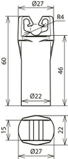 DEHNiso-DLH conductor holder f. Rd 8mm with bushing D 10mm PE