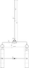 Air-termination rod Al w. base frame f. trapez. roofs D 16/10mm L 2000mm -KIT-