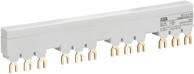 PS1-4-1-100 3-phase busbar for 4 MS116 /MS132 with 1 HK/SK, Ie=100A