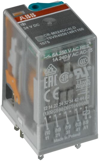 CR-M110DC3L Pluggable interface relay 3c/o, A1-A2=110VDC, 250V/10A, LED
