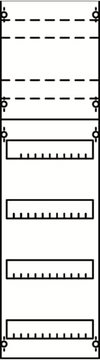 DIN rail devices and DIN rail terminals module, 900 mm x 250 mm x 120 mm , 4 rows , 2 GU , Field width: 1