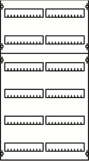 DIN rail mounting devices module, 900 mm x 500 mm x 120 mm , 6 rows , 2 GU , Field width: 2