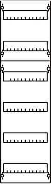 DIN rail mounting devices module, 900 mm x 250 mm x 120 mm , 6 rows , 2 GU , Field width: 1