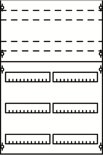 DIN rail devices and DIN rail terminals module, 750 mm x 500 mm x 120 mm , 3 rows , 1 GU , Field width: 2